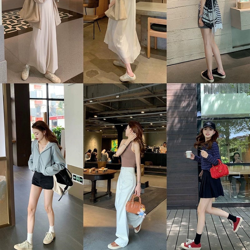 Grape Mom Same Style Horse Leather Vintage Round Head Low Top All-Match White Shoes Dirty Shoes Star Casual Sneakers Women - Image 4